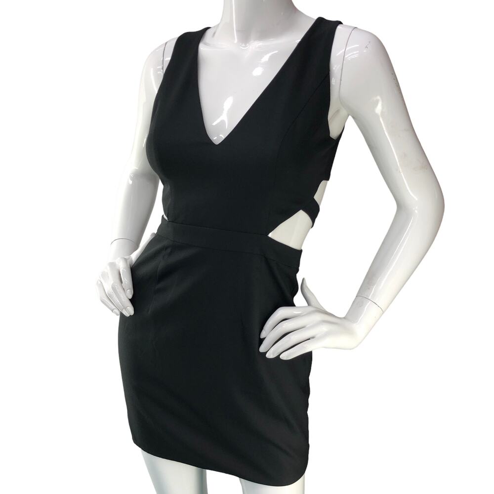 NBD X The Naven Twins Womens Size XS Sweet Lust Bodycon VNeck Mini Dress Black